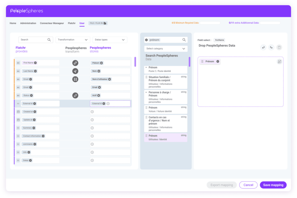 connector mapper screen peoplespheres